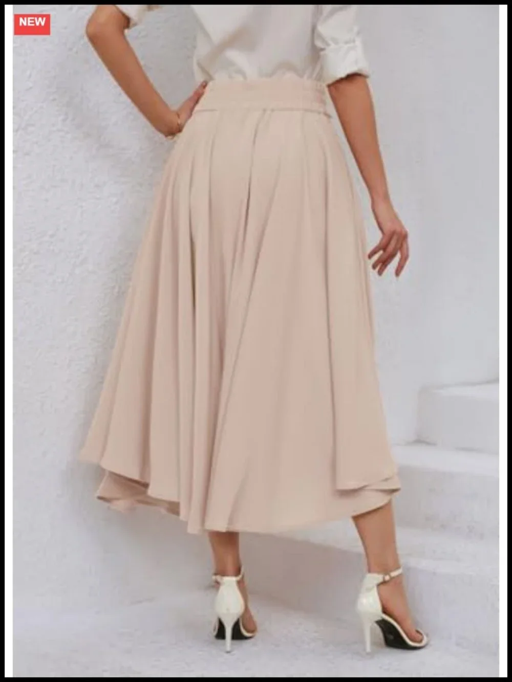 Womens High Waisted Maxi Skirt Side Slit Bohemian Flowy with Pockets